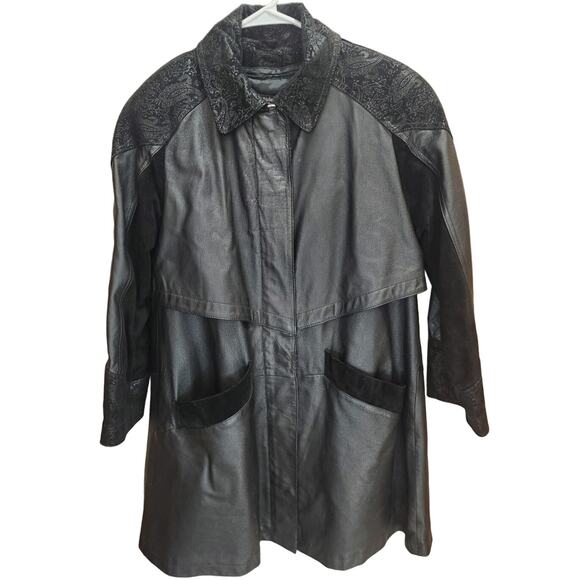 Vintage WILSONS LEATHER thinsulate long black woman's coat size small - Picture 1 of 9